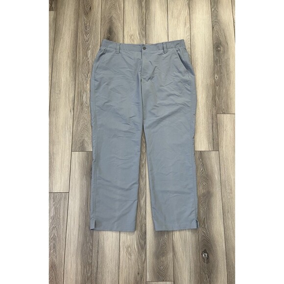 Under Armour Mens Pants 38x30 Gray Khaki Match Play Performance Golf Outdoor - Picture 1 of 9